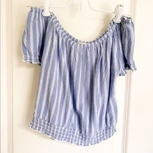 Hollister Striped Off the Shoulder Crop top